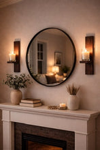 Load image into Gallery viewer, Set of 2 Rustic Wooden Wall Sconces – Handmade Candle Holders – Plant Holders