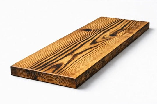 Shou Sugi Ban Floating Shelf – Handmade Burnt Wood Shelf – Rustic Wall Shelf – Burnt Pine & Dark Walnut  – Modern Floating Shelf