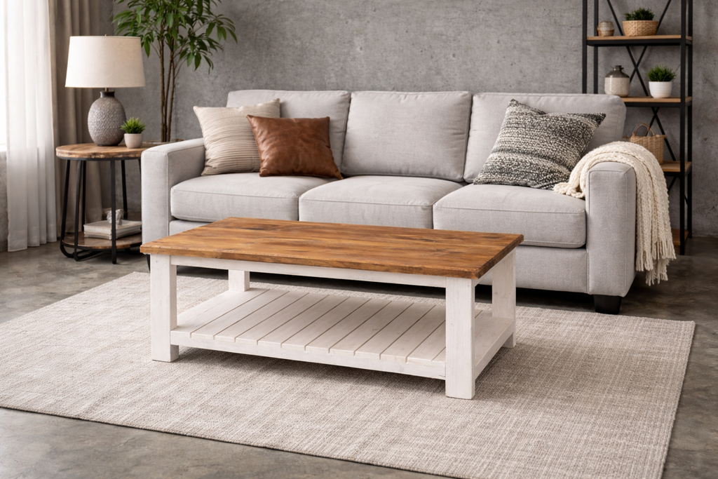 Handmade Solid Pine Coffee Table | Rustic Farmhouse Living Room Table