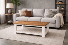Load image into Gallery viewer, Handmade Solid Pine Coffee Table | Rustic Farmhouse Living Room Table
