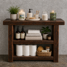 Load image into Gallery viewer, Rustic Handmade Bathroom Storage Unit / Shelving Rack

