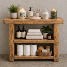 Load image into Gallery viewer, Rustic Handmade Bathroom Storage Unit / Shelving Rack
