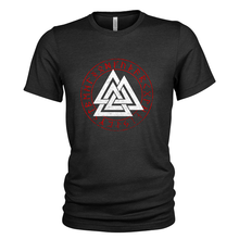 Load image into Gallery viewer, Valknut in Runes Vikings T-Shirt
