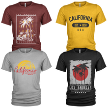 Load image into Gallery viewer, 4 Pack Men&#39;s Crew Neck Summer Holidays California T-Shirts
