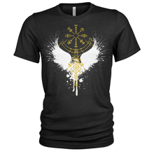 Load image into Gallery viewer, White Blood Eagle Vegvisir Vikings T-Shirt
