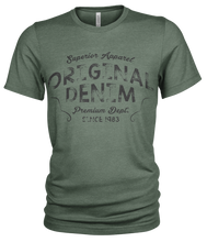 Load image into Gallery viewer, Original Denim Organic Cotton T-shirt for jeans, Front Print Crew Neck
