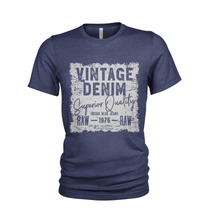 Load image into Gallery viewer, Raw &amp; Denim Cotton Crew Neck Casual T Shirt
