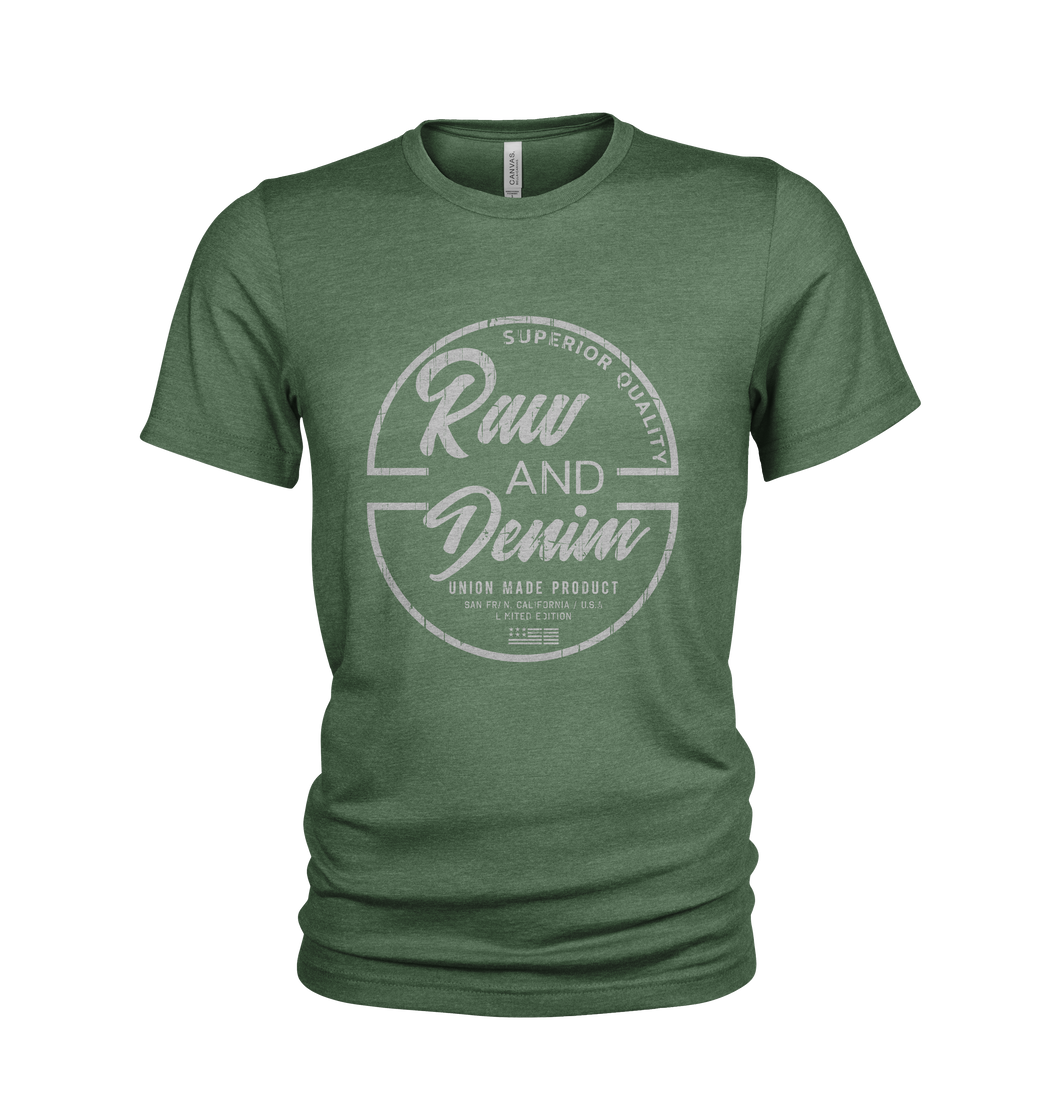 Raw & Denim Cotton Crew Neck Casual T Shirt