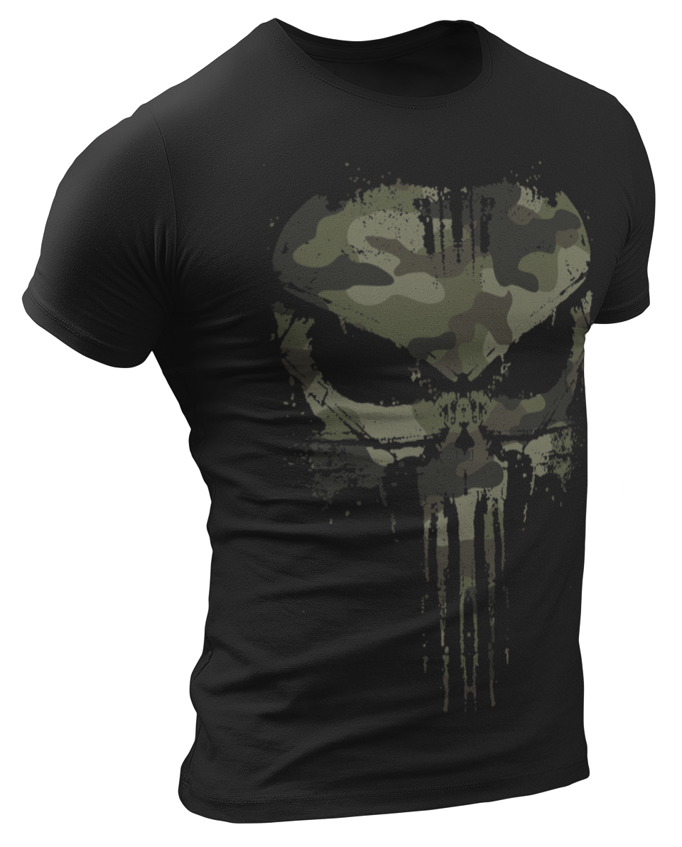 Jungle Camo Punisher Men's T Shirt