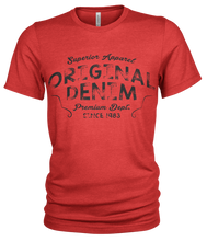 Load image into Gallery viewer, Original Denim Organic Cotton T-shirt for jeans, Front Print Crew Neck
