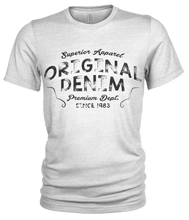 Load image into Gallery viewer, Original Denim Organic Cotton T-shirt for jeans, Front Print Crew Neck
